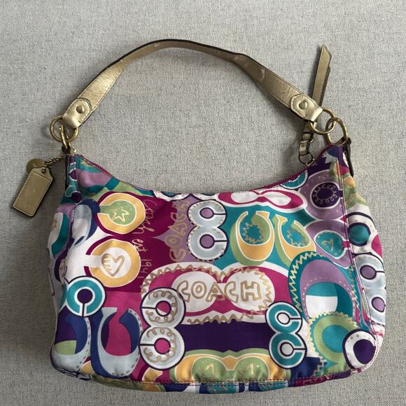 Vintage Y2K Poppy Coach Bag in Rainbow Graffiti - Picture 2 of 12